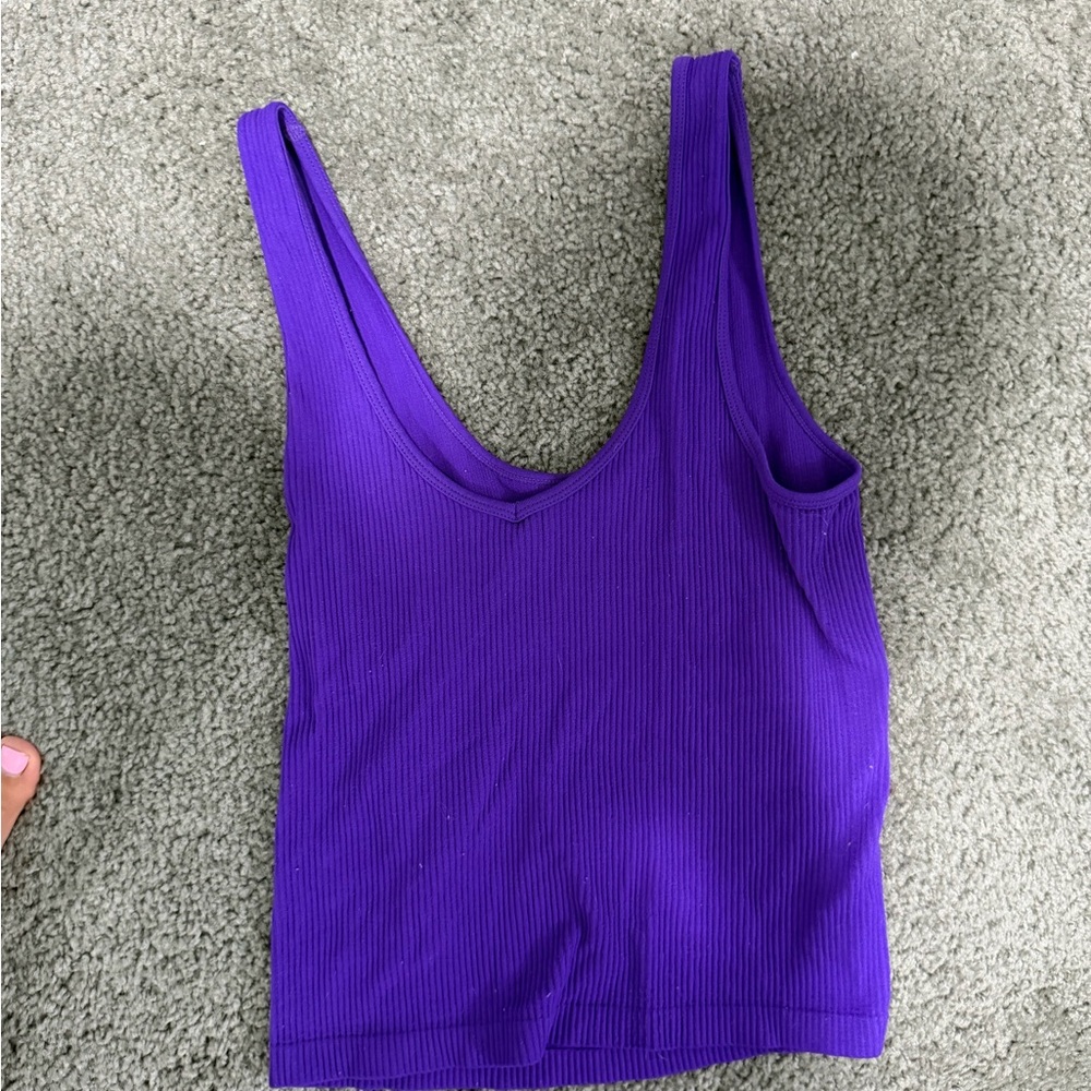 Vibrant Purple Ribbed Tank Top